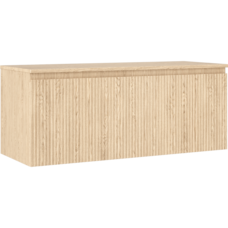 Mexen Rivel armoire de salle de bains sous-lavabo 120 cm avec plateau, 1 tiroir, rainurée, chêne - 91A20-12047-1-BFC81