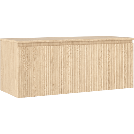 Mexen Rivel armoire de salle de bains sous-lavabo 120 cm avec plateau, 1 tiroir, rainurée, chêne - 91A20-12047-1-BFC81