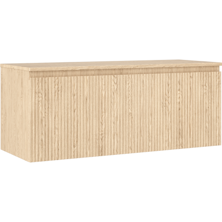 Mexen Rivel armoire de salle de bains sous-vasque 120 cm avec plateau, 1 tiroir, rainurée, chêne - 91A20-12047-1-BFC81