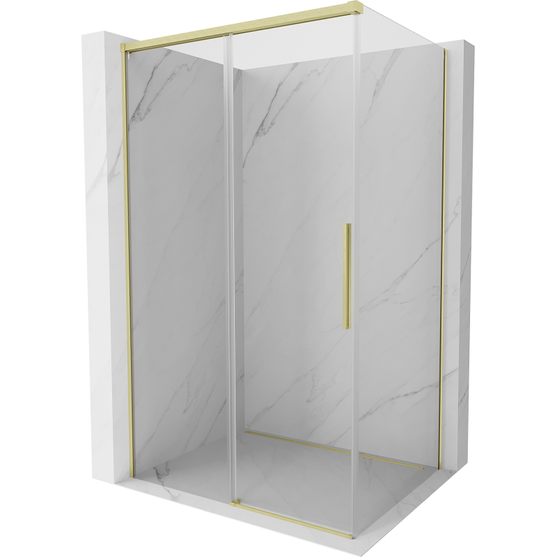 Mexen Rox cabine de douche coulissante 160 x 75 cm, transparente, or brossé - 8C2-160-075-55-00