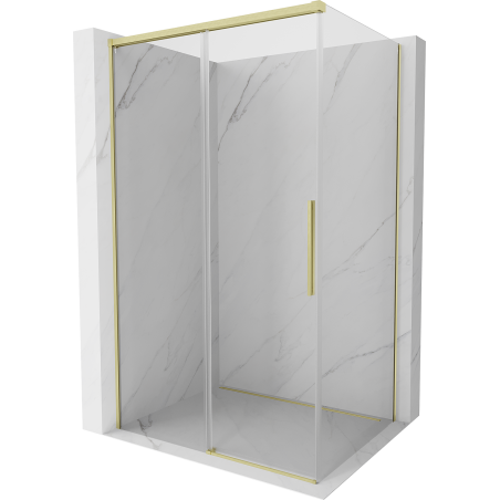 Mexen Rox cabine de douche coulissante 160 x 75 cm, transparente, or brossé - 8C2-160-075-55-00
