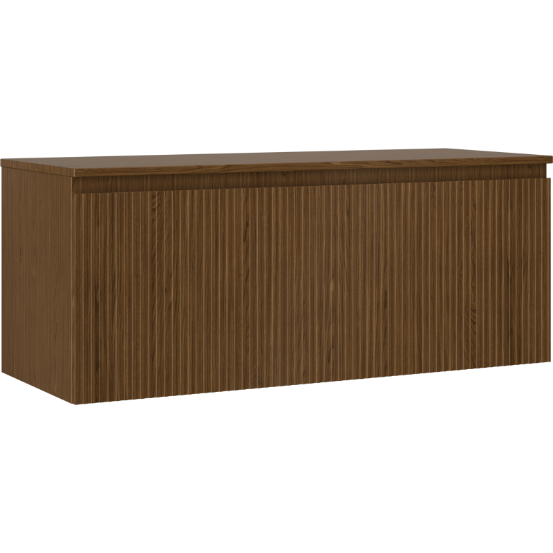 Mexen Rivel meuble de salle de bains sous lavabo 120 cm avec plateau, 1 tiroir, rainuré, noyer - 91A20-12047-1-BFC86