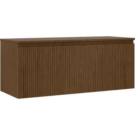 Mexen Rivel meuble de salle de bain sous-vasque 120 cm avec plateau, 1 tiroir, rainuré, noyer - 91A20-12047-1-BFC86
