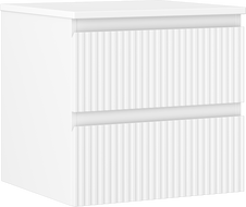 Mexen Rivel meuble de salle de bain sous-lavabo 50 cm avec plateau, 2 tiroirs, cannelé, blanc mat - 91A20-05047-2-BFFC01