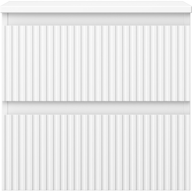 Mexen Rivel armoire de salle de bain sous-vasque 50 cm avec plateau, 2 tiroirs, rainurée, blanc mat - 91A20-05047-2-BFFC01