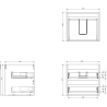 Mexen Rivel armoire de salle de bain sous-vasque 50 cm avec plateau, 2 tiroirs, rainurée, blanc mat - 91A20-05047-2-BFFC01