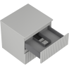 Mexen Rivel meuble de salle de bain sous-vasque 50 cm avec plateau, 2 tiroirs, rainuré, gris mat - 91A20-05047-2-BFFC62
