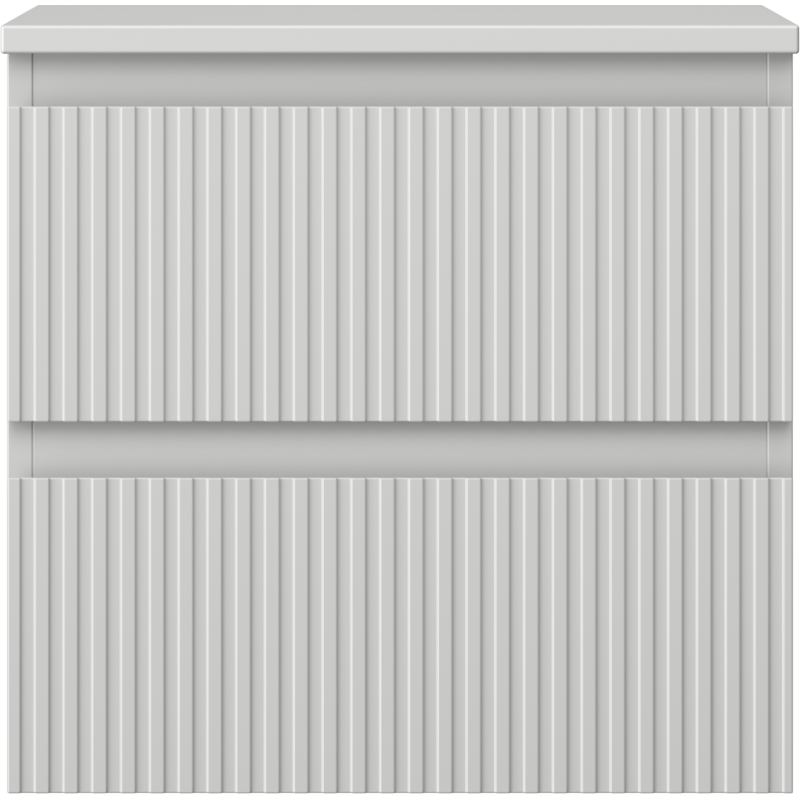 Mexen Rivel armoire de salle de bain sous lavabo 50 cm avec plateau, 2 tiroirs, rainurée, gris mat - 91A20-05047-2-BFFC62