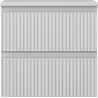 Mexen Rivel meuble de salle de bain sous-vasque 50 cm avec plateau, 2 tiroirs, rainuré, gris mat - 91A20-05047-2-BFFC62