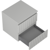 Mexen Rivel meuble de salle de bain sous-vasque 50 cm avec plateau, 2 tiroirs, rainuré, gris mat - 91A20-05047-2-BFFC62