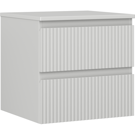 Mexen Rivel meuble de salle de bain sous-vasque 50 cm avec plateau, 2 tiroirs, rainuré, gris mat - 91A20-05047-2-BFFC62
