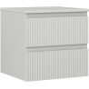 Mexen Rivel meuble de salle de bain sous-vasque 50 cm avec plateau, 2 tiroirs, rainuré, gris mat - 91A20-05047-2-BFFC62