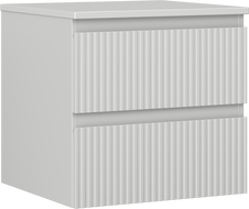 Mexen Rivel meuble de salle de bain sous-vasque 50 cm avec plateau, 2 tiroirs, rainuré, gris mat - 91A20-05047-2-BFFC62