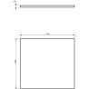 Mexen Rivel meuble de salle de bain sous lavabo 50 cm avec plateau, 2 tiroirs, rainuré, graphite mat - 91A20-05047-2-BFFC66