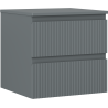 Mexen Rivel meuble de salle de bain sous-vasque 50 cm avec plateau, 2 tiroirs, rainuré, gris graphite mat