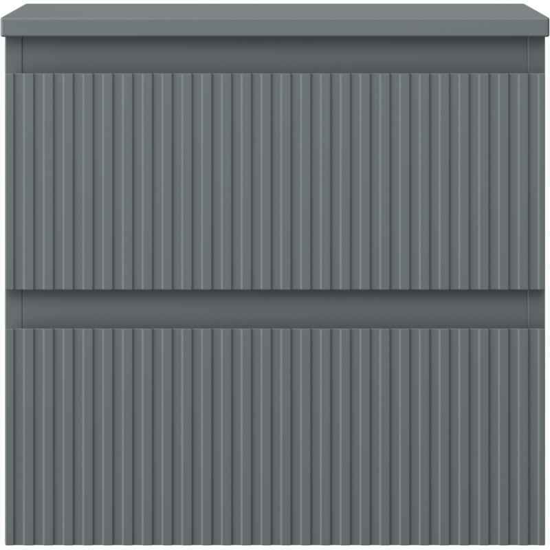 Mexen Rivel meuble de salle de bains sous-vasque 50 cm avec plateau, 2 tiroirs, rainuré, graphite mat - 91A20-05047-2-BFFC66