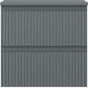 Mexen Rivel meuble de salle de bain sous-vasque 50 cm avec plateau, 2 tiroirs, rainuré, gris graphite mat
