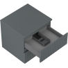 Mexen Rivel meuble de salle de bain sous-vasque 50 cm avec plateau, 2 tiroirs, rainuré, gris graphite mat