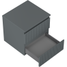 Mexen Rivel meuble de salle de bains sous-vasque 50 cm avec plateau, 2 tiroirs, rainuré, graphite mat - 91A20-05047-2-BFFC66