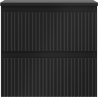 Mexen Rivel meuble de salle de bain sous-lavabo 50 cm avec plateau, 2 tiroirs, rainuré, noir mat - 91A20-05047-2-BFFC71