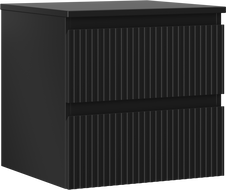 Mexen Rivel meuble de salle de bain sous-lavabo 50 cm avec plateau, 2 tiroirs, rainuré, noir mat - 91A20-05047-2-BFFC71