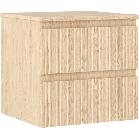 Mexen Rivel meuble de salle de bain 50 cm avec plateau, 2 tiroirs, rainuré, chêne - 91A20-05047-2-BFFC81