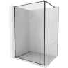 Mexen Kioto paroi de douche Walk-in 90 x 200 cm, cadre noir 8 mm, noir - 800-090-101-70-70