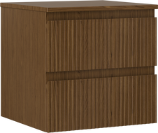 Mexen Rivel meuble sous-lavabo 50 cm avec plateau, 2 tiroirs, rainuré, noyer - 91A20-05047-2-BFFC86