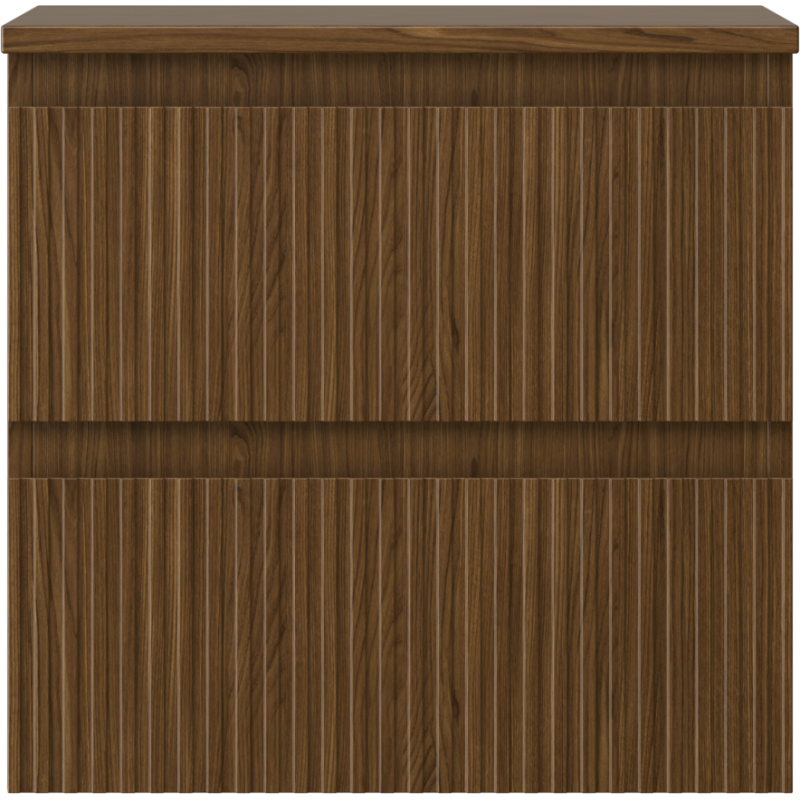 Mexen Rivel meuble de salle de bains sous lavabo 50 cm avec plateau, 2 tiroirs, cannelé, noyer - 91A20-05047-2-BFFC86