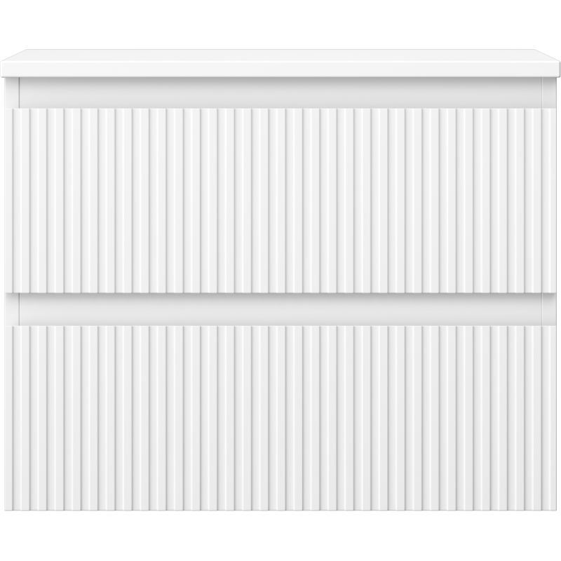 Mexen Rivel meuble de salle de bains sous lavabo 60 cm avec plateau, 2 tiroirs, rainuré, blanc mat - 91A20-06047-2-BFFC01