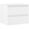 Mexen Rivel meuble de salle de bain sous lavabo 60 cm avec plateau, 2 tiroirs, rainuré, blanc mat - 91A20-06047-2-BFFC01