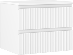 Mexen Rivel meuble de salle de bain sous lavabo 60 cm avec plateau, 2 tiroirs, rainuré, blanc mat - 91A20-06047-2-BFFC01
