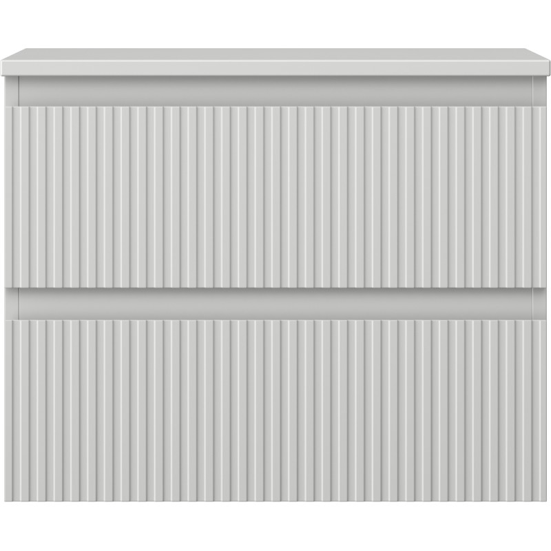 Mexen Rivel Meuble de salle de bains sous lavabo 60 cm avec plan, 2 tiroirs, rainuré, gris mat - 91A20-06047-2-BFFC62