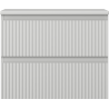Mexen Rivel meuble de salle de bain sous lavabo 60 cm avec plateau, 2 tiroirs, cannelé, gris mat - 91A20-06047-2-BFFC62