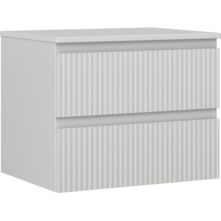 Mexen Rivel armoire de salle de bains sous lavabo 60 cm avec plateau, 2 tiroirs, rainurés, gris mat - 91A20-06047-2-BFFC62