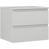 Mexen Rivel meuble de salle de bain sous lavabo 60 cm avec plateau, 2 tiroirs, cannelé, gris mat - 91A20-06047-2-BFFC62
