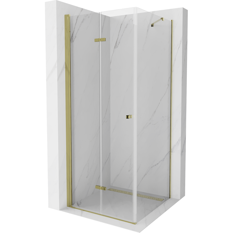 Mexen Lima cabine de douche pliante 70 x 70 cm, transparent, or - 856-070-070-50-00