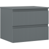 Mexen Rivel armoire de salle de bain sous-vasque 60 cm avec plan, 2 tiroirs, rainurée, graphite mat - 91A20-06047-2-BFFC66