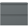 Mexen Rivel armoire de salle de bain 60 cm sous-vasque avec plateau, 2 tiroirs, cannelée, graphite mat - 91A20-06047-2-BFFC66