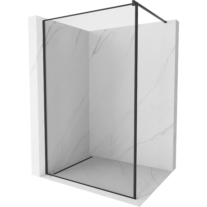 Mexen Kioto panneau de douche Walk-in 120 x 200 cm, cadre noir 8 mm, noir - 800-120-101-70-70