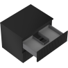 Mexen Rivel meuble de salle de bain sous-vasque 60 cm avec plateau, 2 tiroirs, rainuré, noir mat - 91A20-06047-2-BFFC71