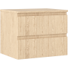 Mexen Rivel armoire de salle de bains sous lavabo 60 cm avec plateau, 2 tiroirs, rainurée, chêne - 91A20-06047-2-BFFC81