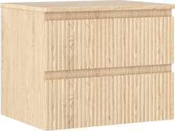 Mexen Rivel armoire de salle de bains sous lavabo 60 cm avec plateau, 2 tiroirs, rainurée, chêne - 91A20-06047-2-BFFC81