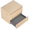Mexen Rivel armoire de salle de bains sous lavabo 60 cm avec plateau, 2 tiroirs, rainurée, chêne - 91A20-06047-2-BFFC81