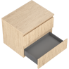 Mexen Rivel meuble de salle de bain sous lavabo 60 cm avec plateau, 2 tiroirs, rainuré, chêne - 91A20-06047-2-BFFC81