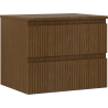 Mexen Rivel armoire de salle de bains sous lavabo 60 cm avec plan, 2 tiroirs, rainurée, noyer - 91A20-06047-2-BFFC86