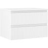 Mexen Rivel Meuble de salle de bain sous vasque 70 cm avec plateau, 2 tiroirs, rainuré, blanc mat - 91A20-07047-2-BFFC01