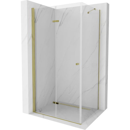 Mexen Lima cabine de douche pliante 80 x 70 cm, transparent, doré - 856-080-070-50-00