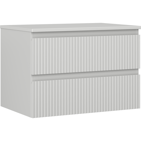 Mexen Rivel armoire de salle de bain sous lavabo 70 cm avec plateau, 2 tiroirs, rainurée, gris mat - 91A20-07047-2-BFFC62