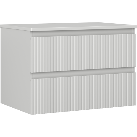 Mexen Rivel meuble de salle de bains sous-lavabo 70 cm avec plateau, 2 tiroirs, rainurés, gris mat - 91A20-07047-2-BFFC62